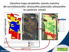 Variabil. výsevek kukuřice dle normaliz. výnos. potenciálu ze satel. snímků (zobrazeno 132x)