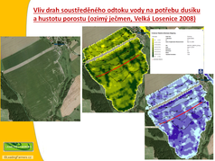 Vliv drah soustředěného odtoku vody na potřebu dusíku a hustotu porostu (ozimý ječmen, 2008) (zobrazeno 76x)